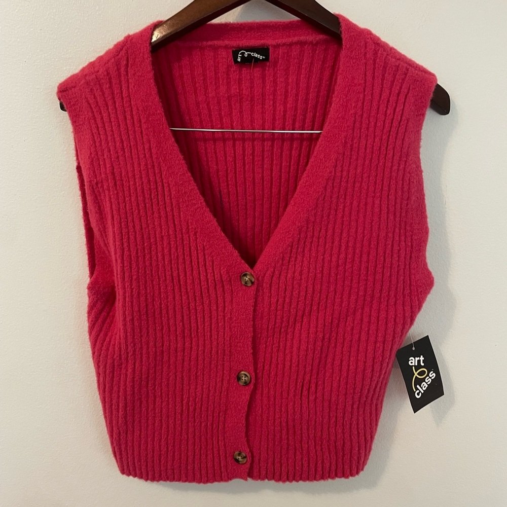 Size small sweater vest new with tags pink
